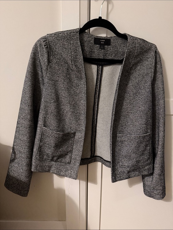 J. Crew Jackets & Blazers - J. Crew Gray Open-Front Knit Blazer with Patch Pockets